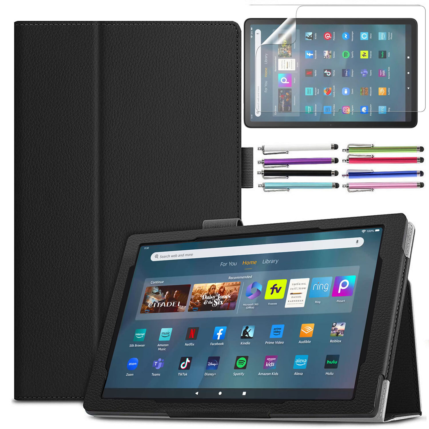 For Amazon Fire Max 11 Case 13th Gen 2023 Folding Stand Cover + Screen Protector