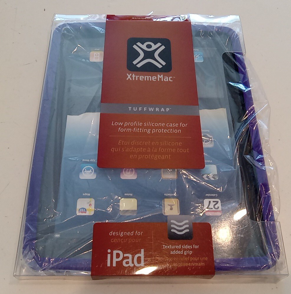 Xtreme Mac Tuff Wrap iPad Protective Case Silicon Form Fitting Cover Purple NEW