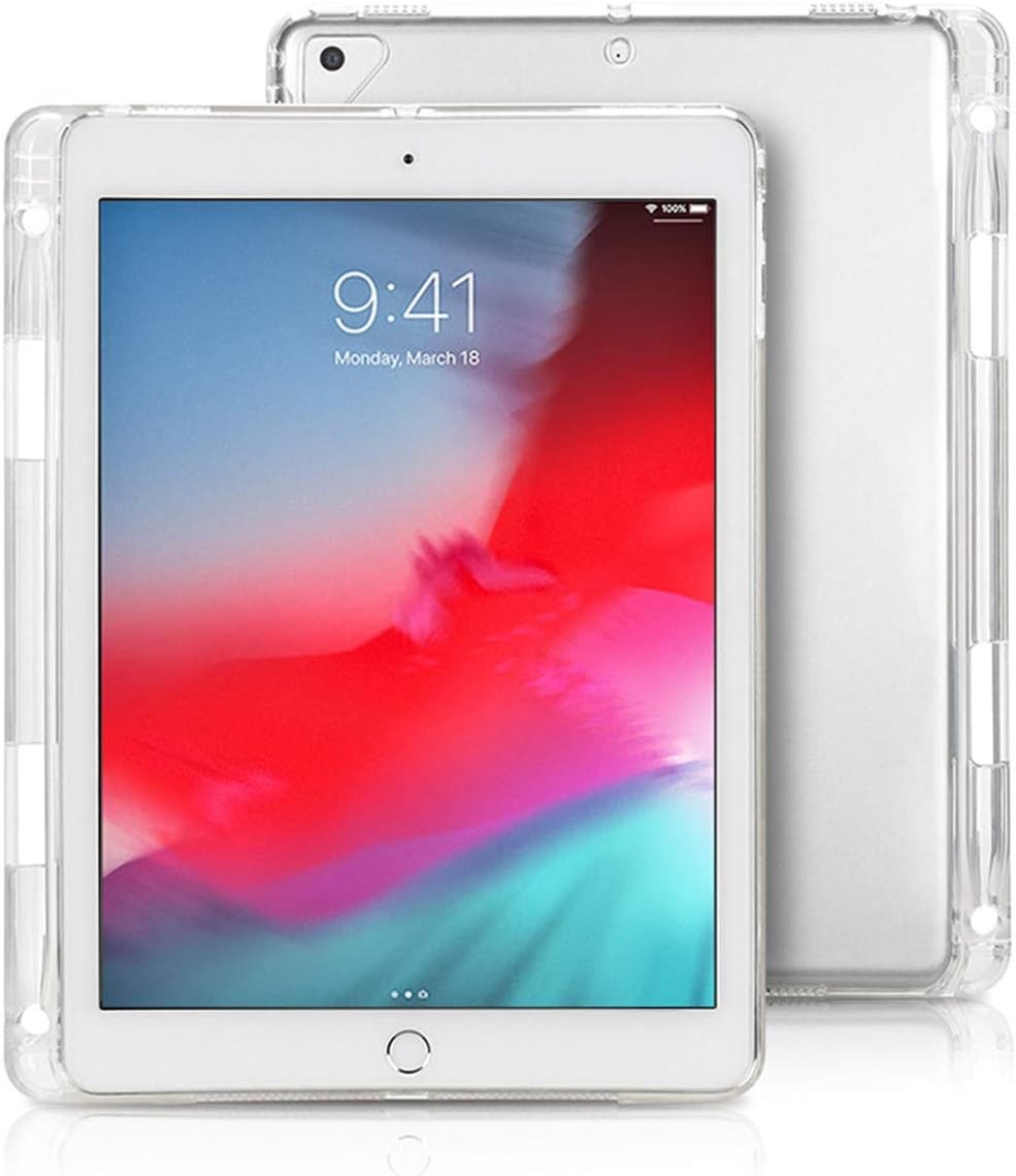 Case for iPad mini 1/2/3/4/5 Clear Ultra-Thin Soft TPU Back Cover with Pen Holde