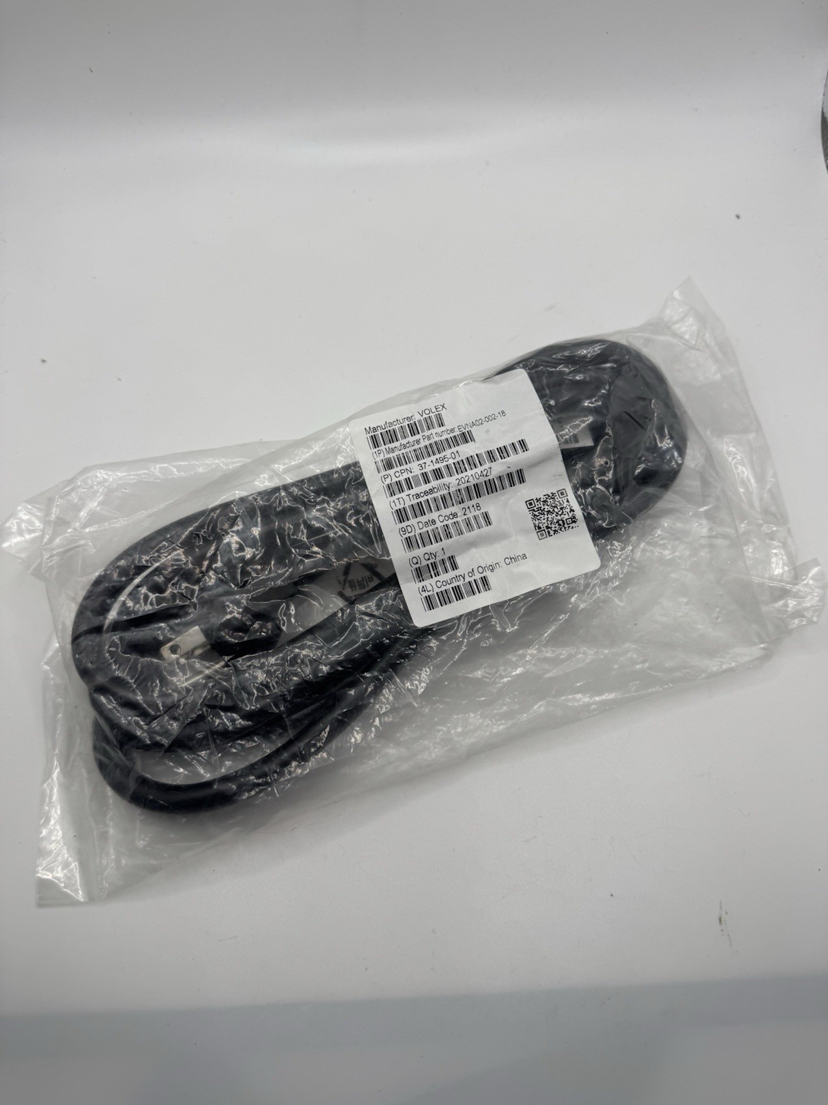 Volex EVNA02-002-18 Hog Nose Power Cord 37-1495-01 *NEW SEALED*