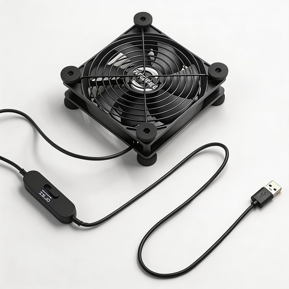Waterproof 120mm USB Computer Cooling Fan 5V 12V Powered PC Router 120mm-F001
