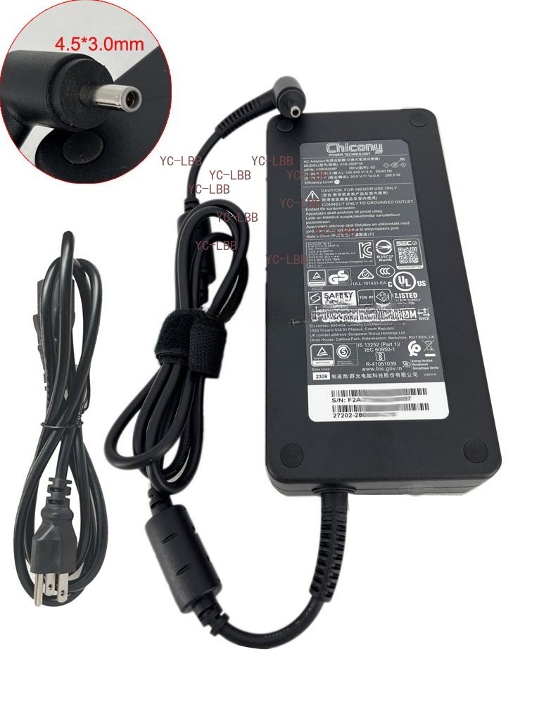 4.5mm Chicony A18-280P1A 20V 14A 280W GIGABYTE AORUS 17H BXF AC Adapter Charger