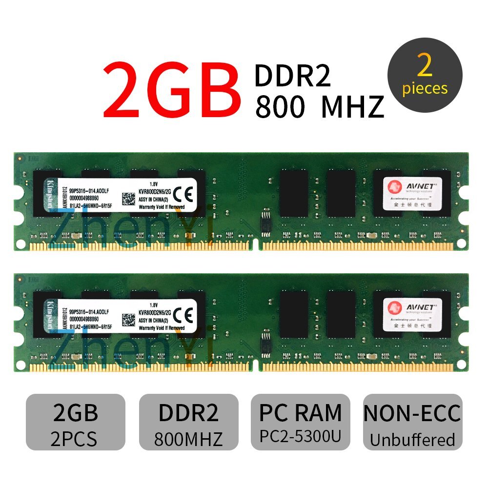 Original Kingston 8GB 4GB 2GB KVR800D2N6/2G DDR2 800Mhz PC2-6400U Desktop RAM AB