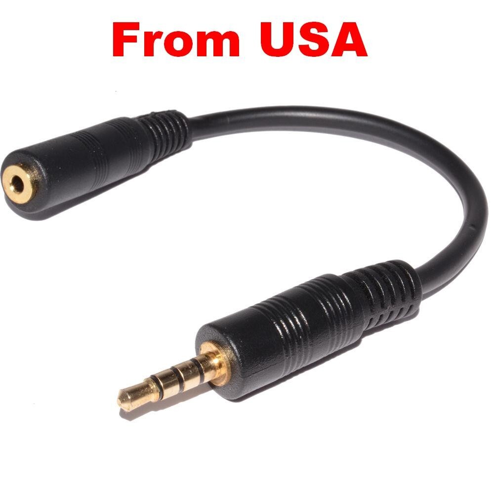 4pc 6" inches  3.5mm TRRS 4pole stereo AV  male to female extension cable