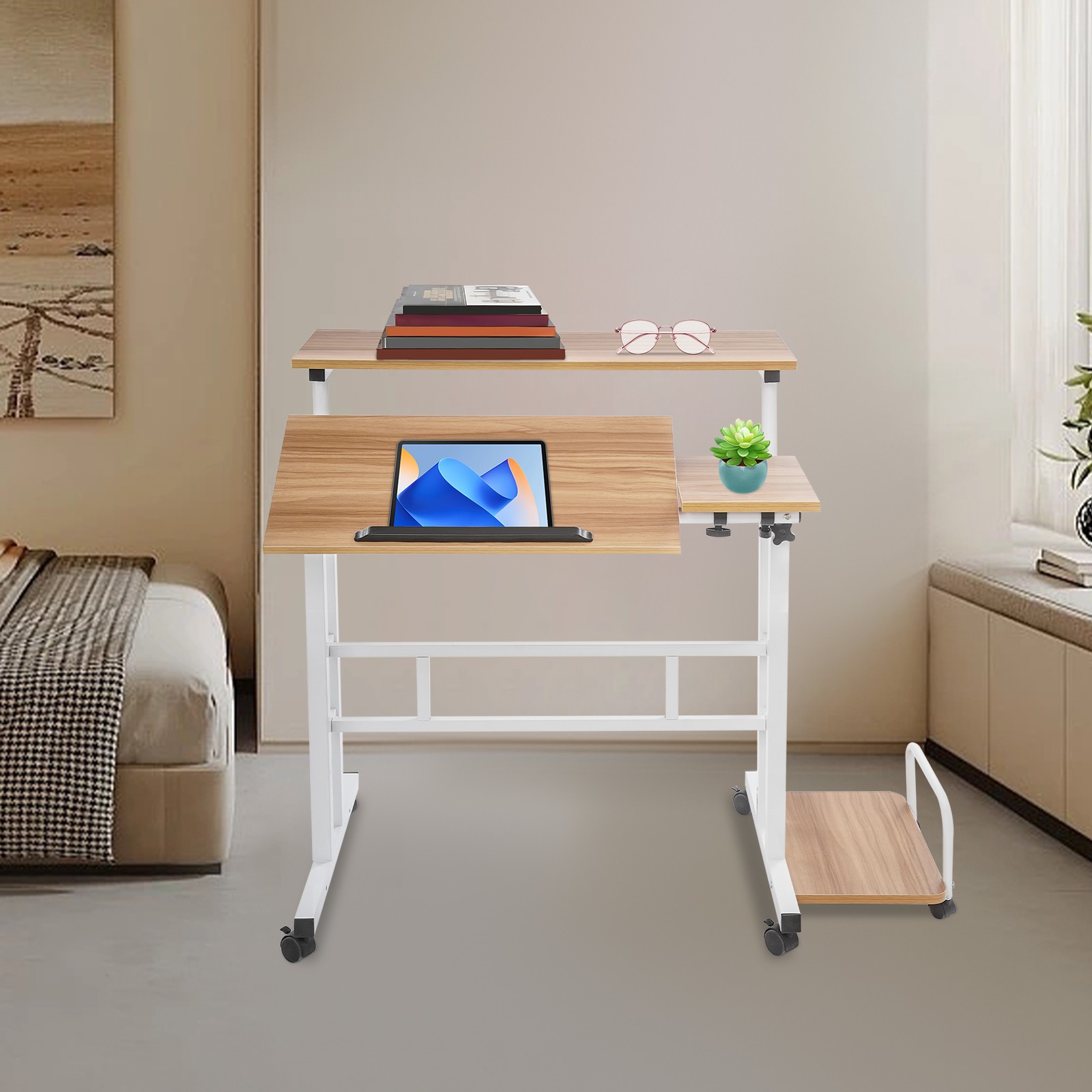 Multi Functional Foldable Desk, Modern Computer Desk, Adjustable Computer Table