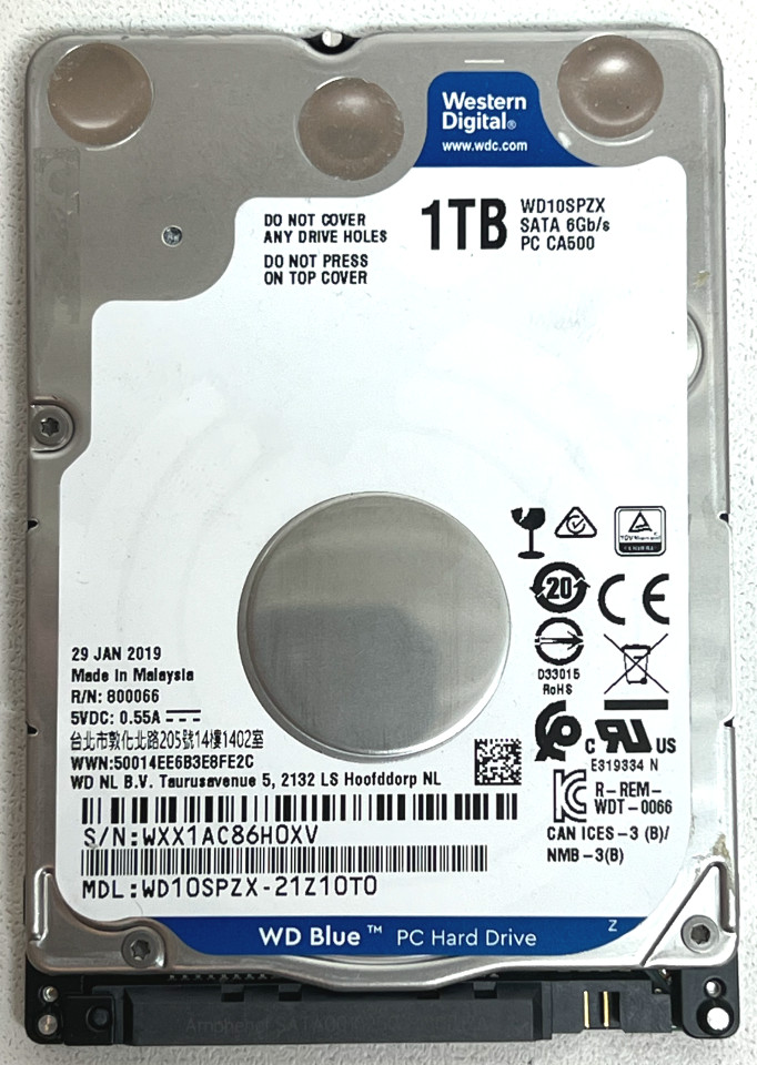 WESTERN DIGITAL WD10SPZX 1TB 2.5" 128MB SATA HDD Hard drive laptop