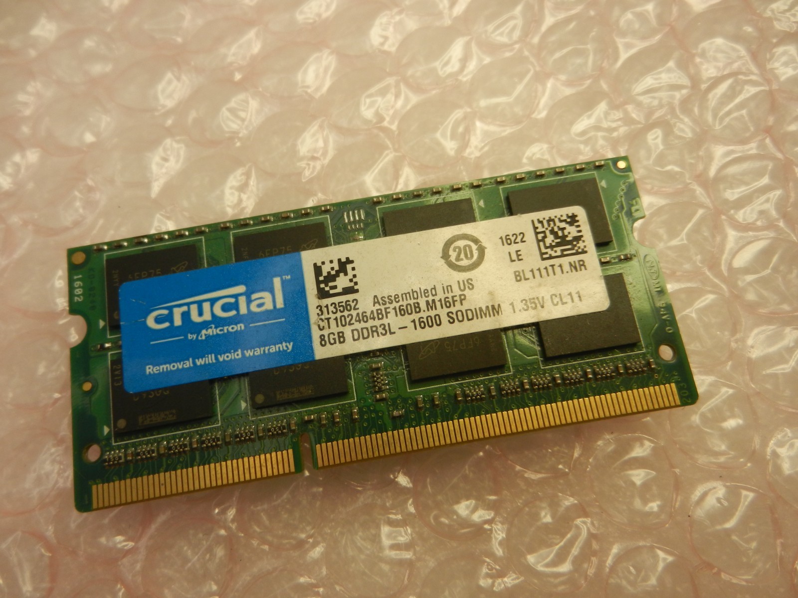 Crucial 8Gb DDR-1600 SODIMM 1.5V CT102464BF160B.M16FP