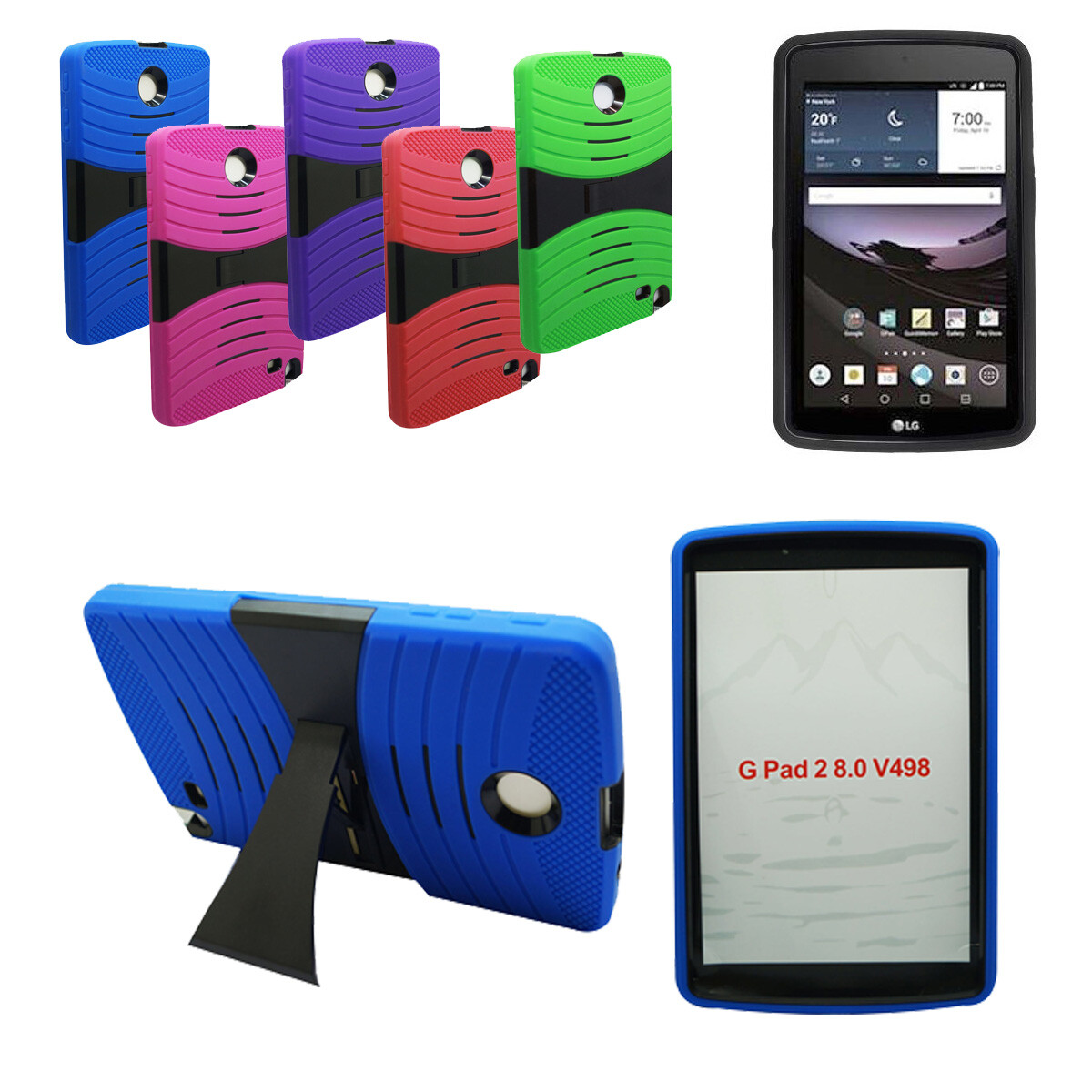 For LG G PAD 8.0 8" tablet Case Kids Armor Protective Hybrid Kickstand Box Cover