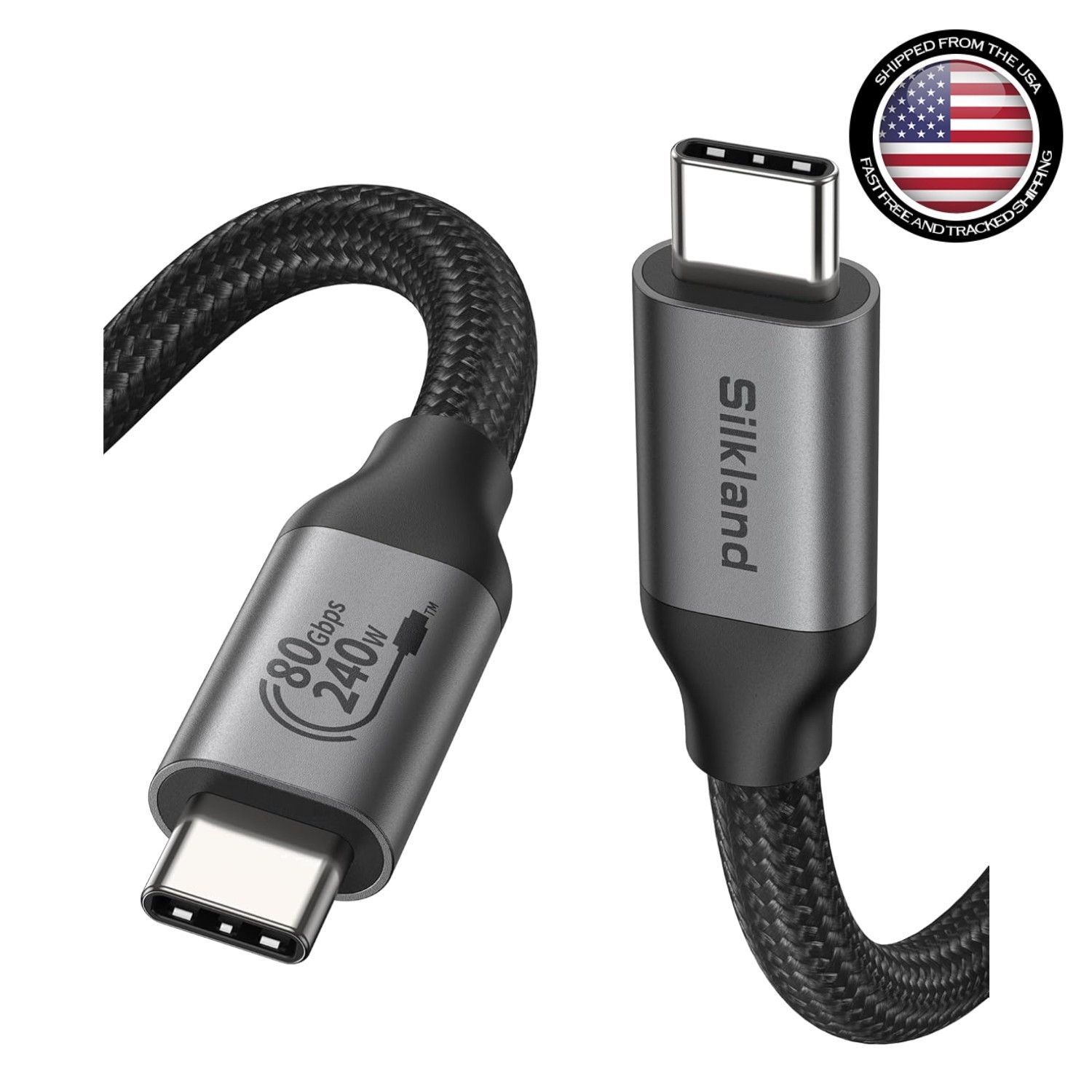 USB 4 Thunderbolt 5 Cable: 80Gbps Data, 120Gbps Bandwidth, 4FT, 240W Fast Charge