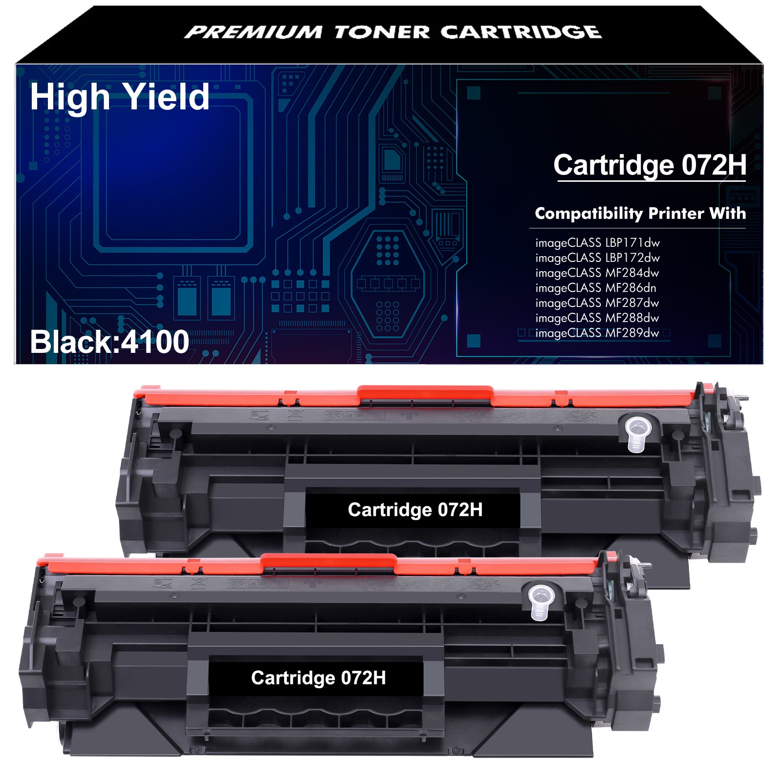 2PK Canon CRG072H High Yield Toner Cartridge CRG072 MF284dw MF289dw LBP170