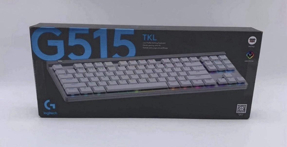 Logitech G515 TKL White Wired Low Profile Gaming Keyboard Tactile RGB NEW