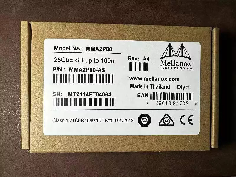 NEW Original Mellanox MMA2P00-AS 25GbE SFP28 850nm 100m SR Optical Transceiver