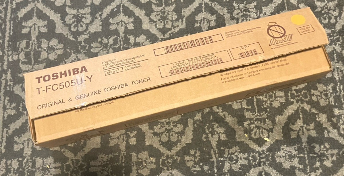 Genuine Toshiba T-FC505U-Y Yellow Printer Toner Cartridge NEW OPEN BOX
