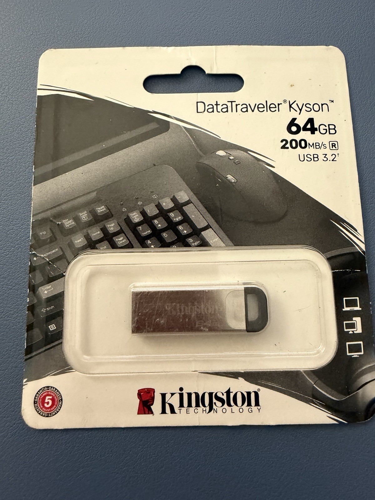 Kingston 64GB DataTraveler Kyson USB 3.2 Gen 1 200MBs Read Metal Flash Drive