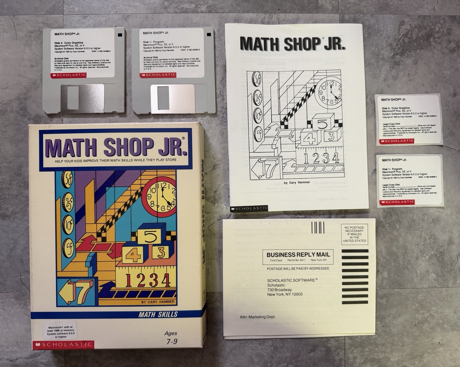 Vintage Macintosh MATH SHOP Jr. Game 1990 by Scholastic for Macintosh