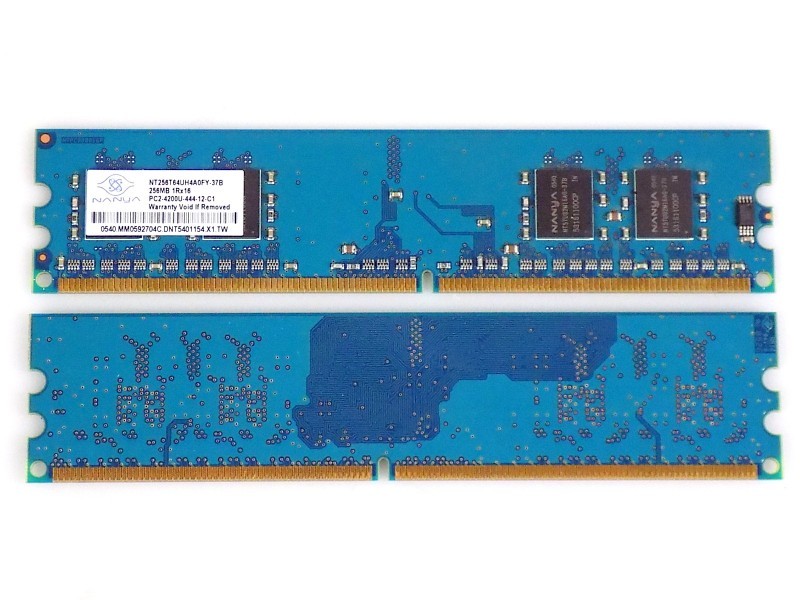 512MB (2x 256MB) Nanya NT256T64UH4A0FY-37B DDR2-533Mhz PC2-4200U Memory