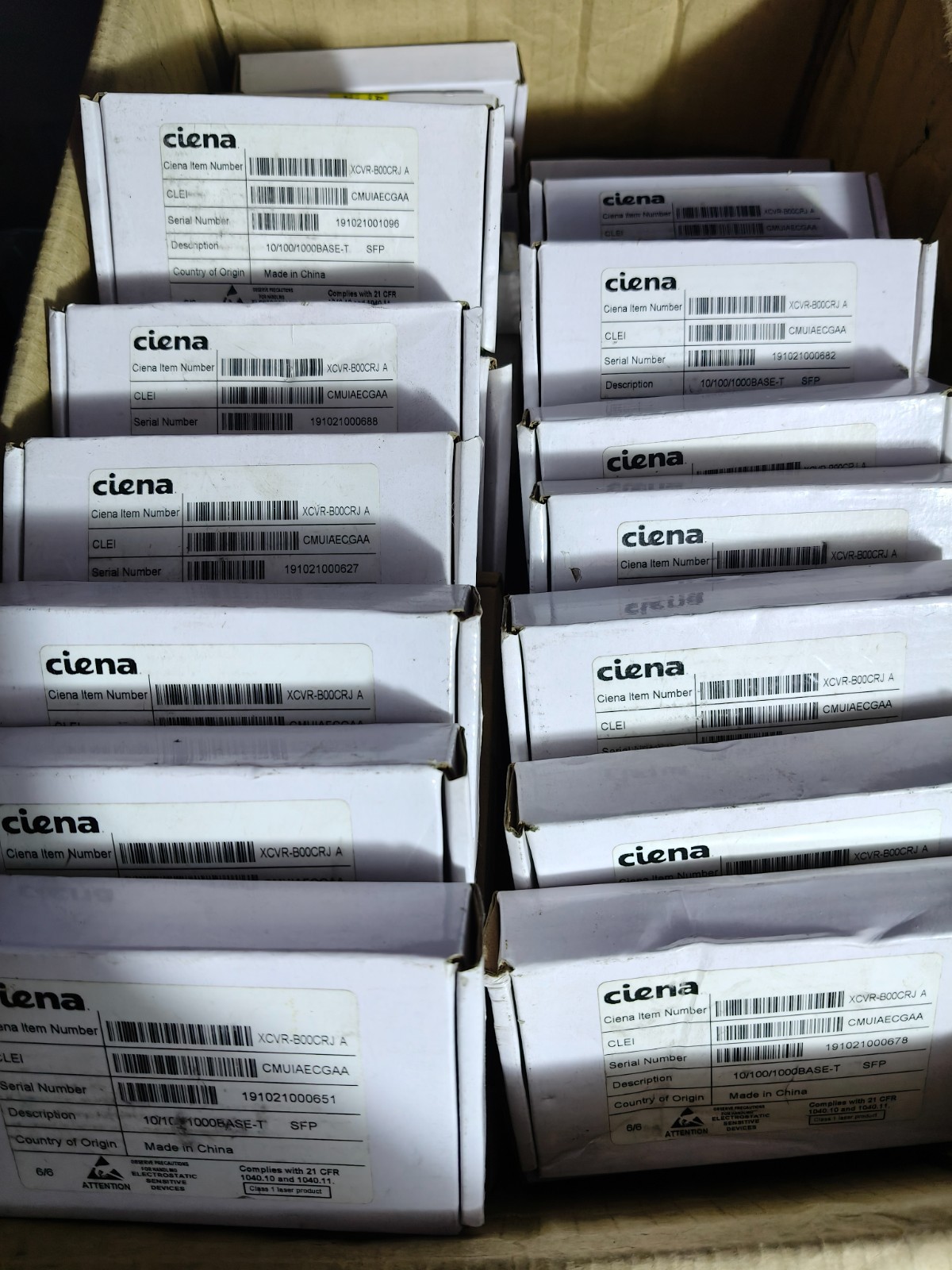 ciena XCVR-B00CRJ A 10/100/1000BASE RJ45 100m -40℃ ~ 85℃ Non-China counterfeits