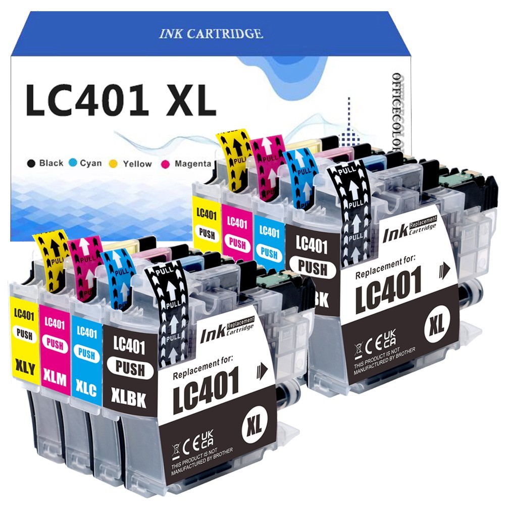 8pk LC-401 XL Ink Cartridges Compatible Brother MFC-J1010DW MFC-J1012DW J1170DW