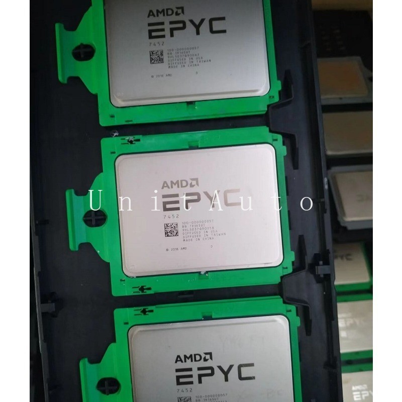 1PCS Used AMD EPYC 7452 Cpu Processor 32 Cores 64 Threads 2.35GHz Up To 3.35GHz