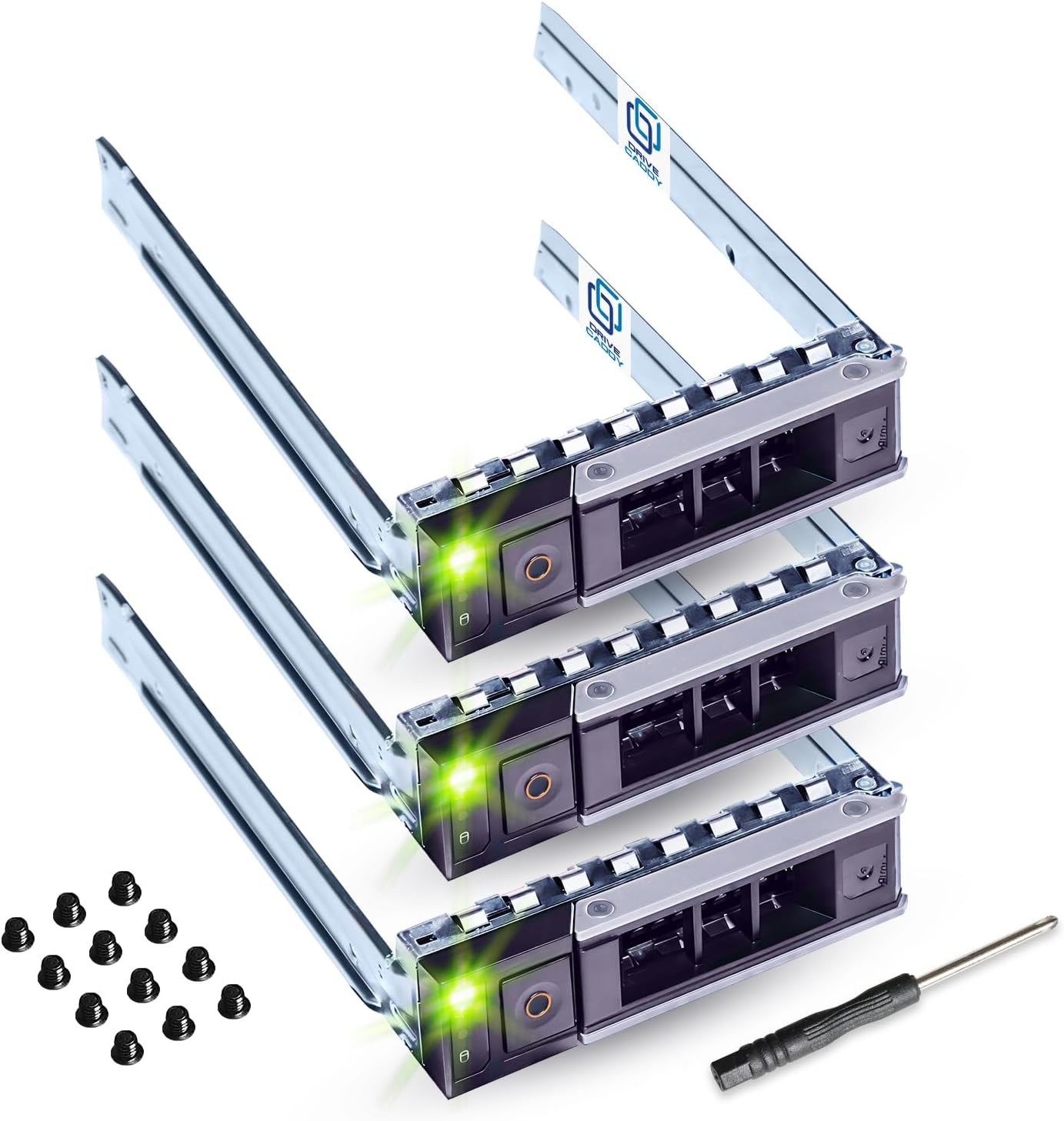 3-Pack 3.5" Hard Drive Caddy - Compatible for Dell PowerEdge Servers - 14-16t...