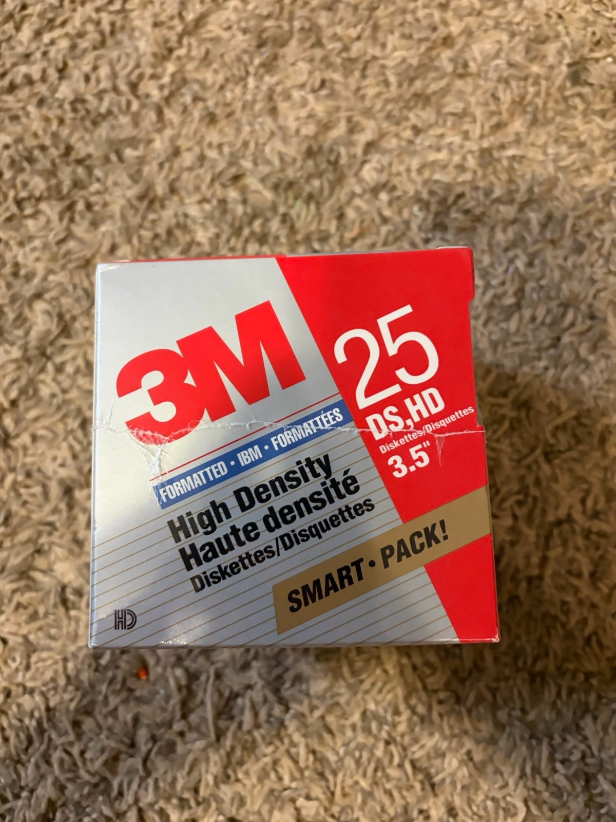 3M DS HD Diskettes 5 1/4" Floppy Disks Box of 25PC/AC Compatible New Sealed