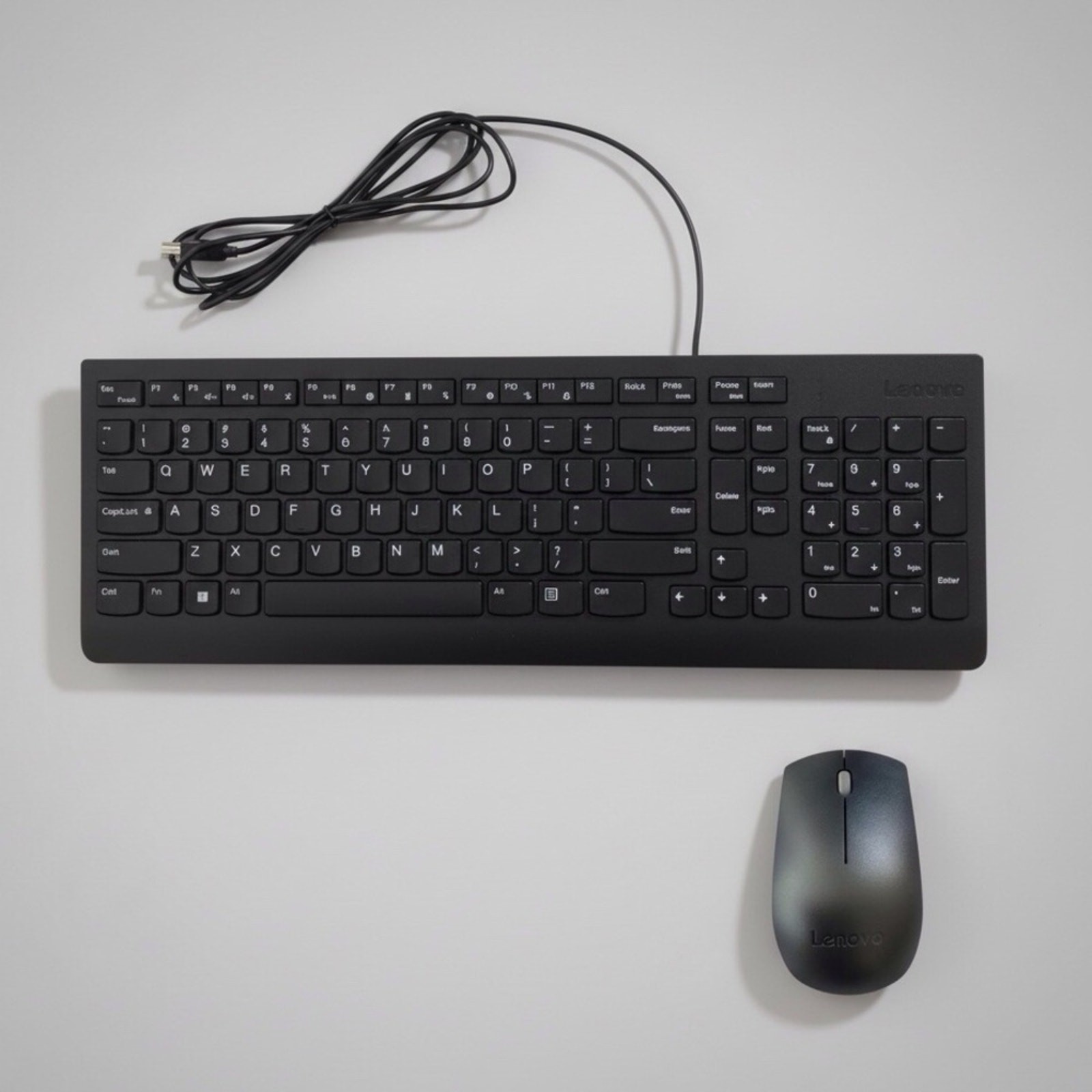 Lenovo NWOT Black Gaming Keyboard & Laser Mouse Both Wired USB