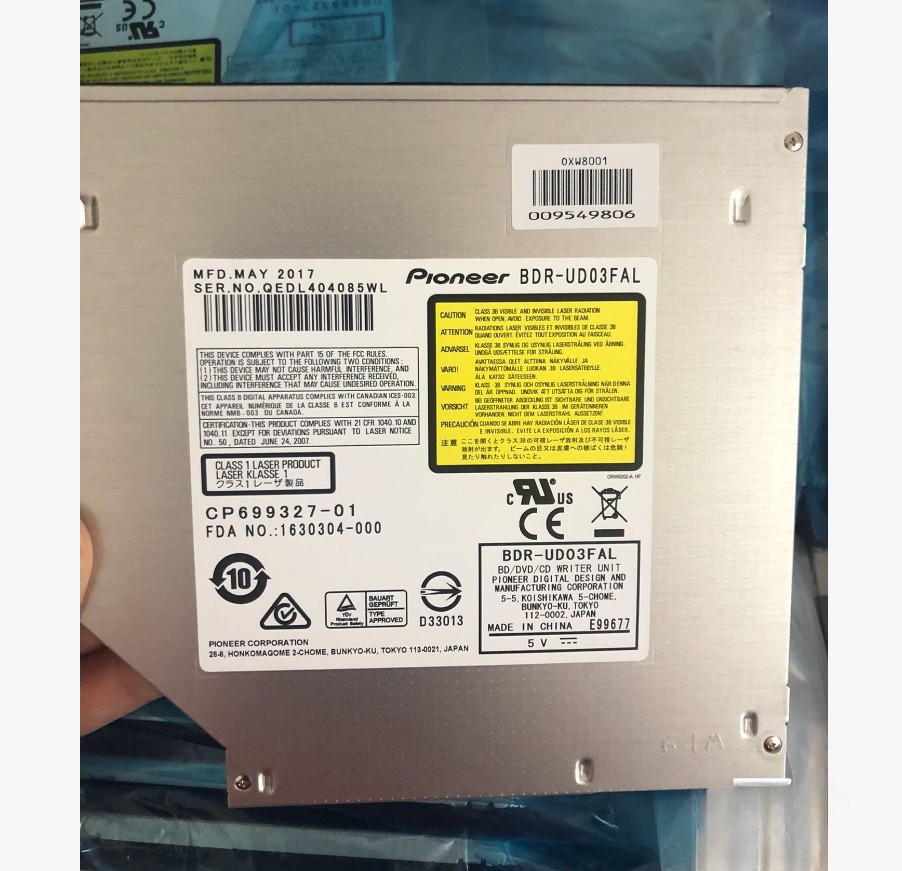 9.5mm Pioneer BDR-UD03 Tray Load Blu-ray Burner BD-RE BD XL QL SL Writer Drive