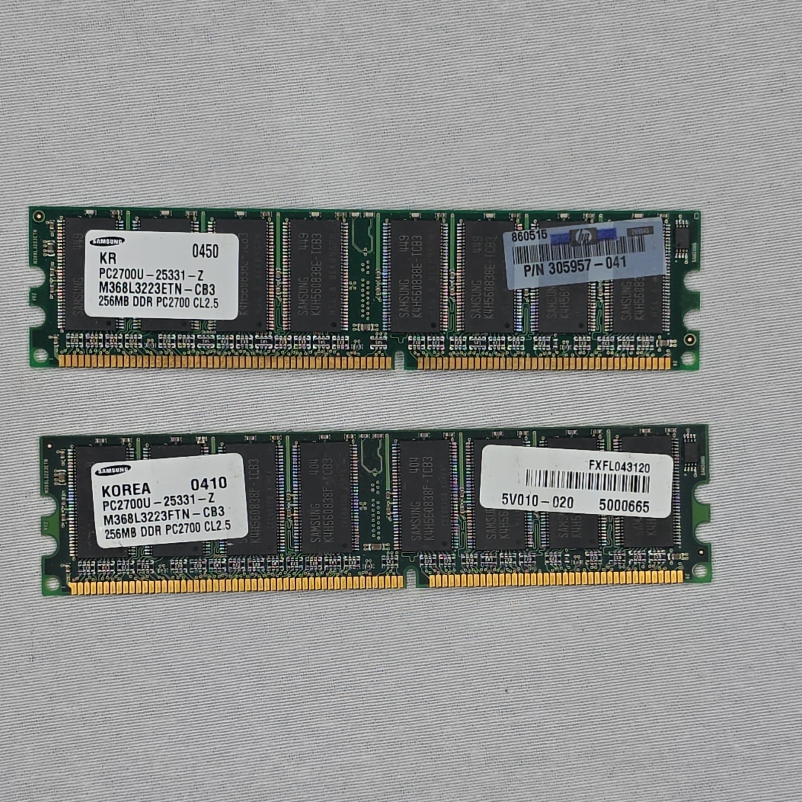 Samsung 512MB (2x256MB) DDR DIMM PC-2700 184-Pin CL2.5 PC2700U-25331-Z