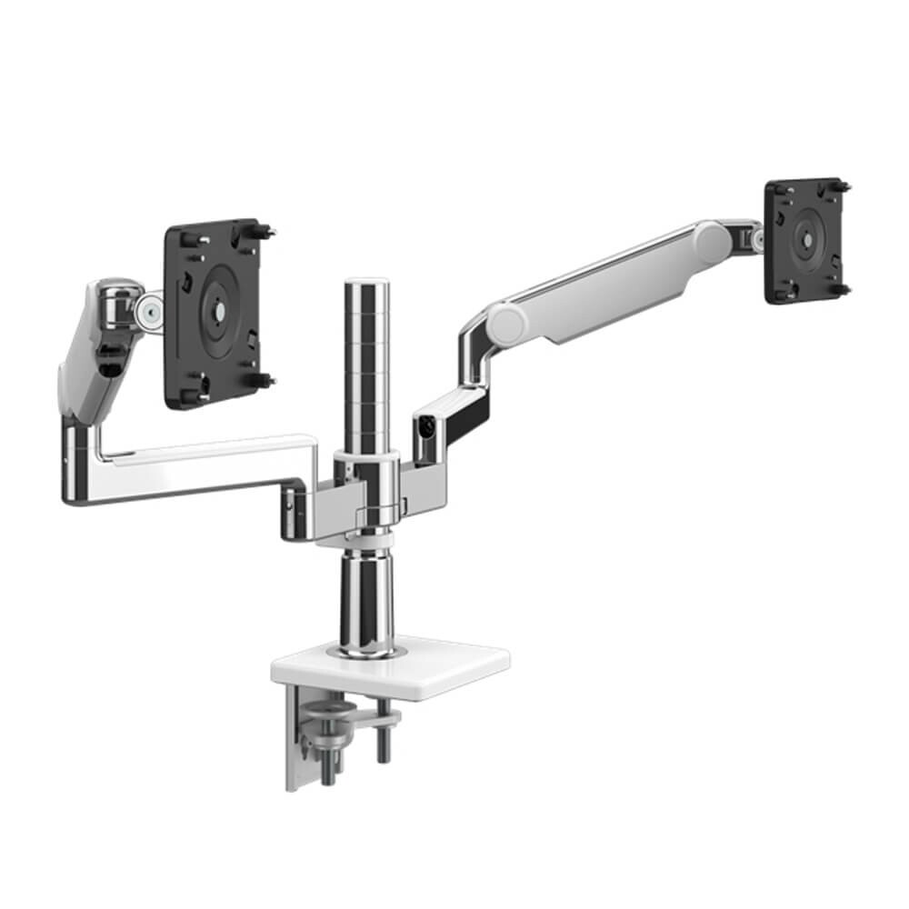 Humanscale Mflex M2.1 White with Polished finish Dual Monitor Arm with Mconnect 