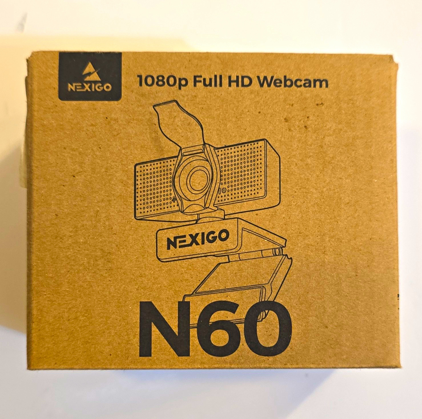 NexiGo N60 1080p Full HD USB Webcam 30fps, Privacy Cover, Built-In Mic, Black