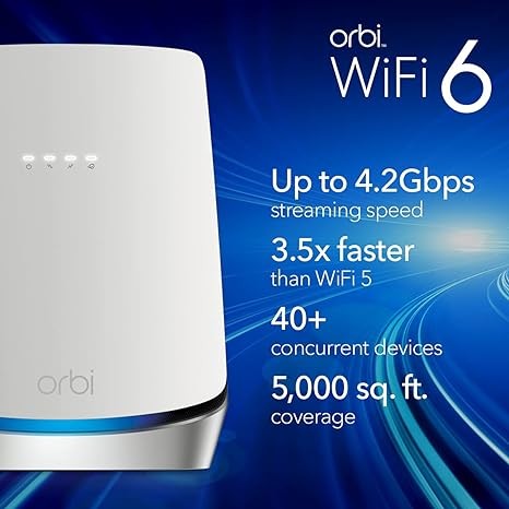 NETGEAR - Orbi AX4200 Tri-Band Mesh WiFi 6 System Cable Modem - Kit - White