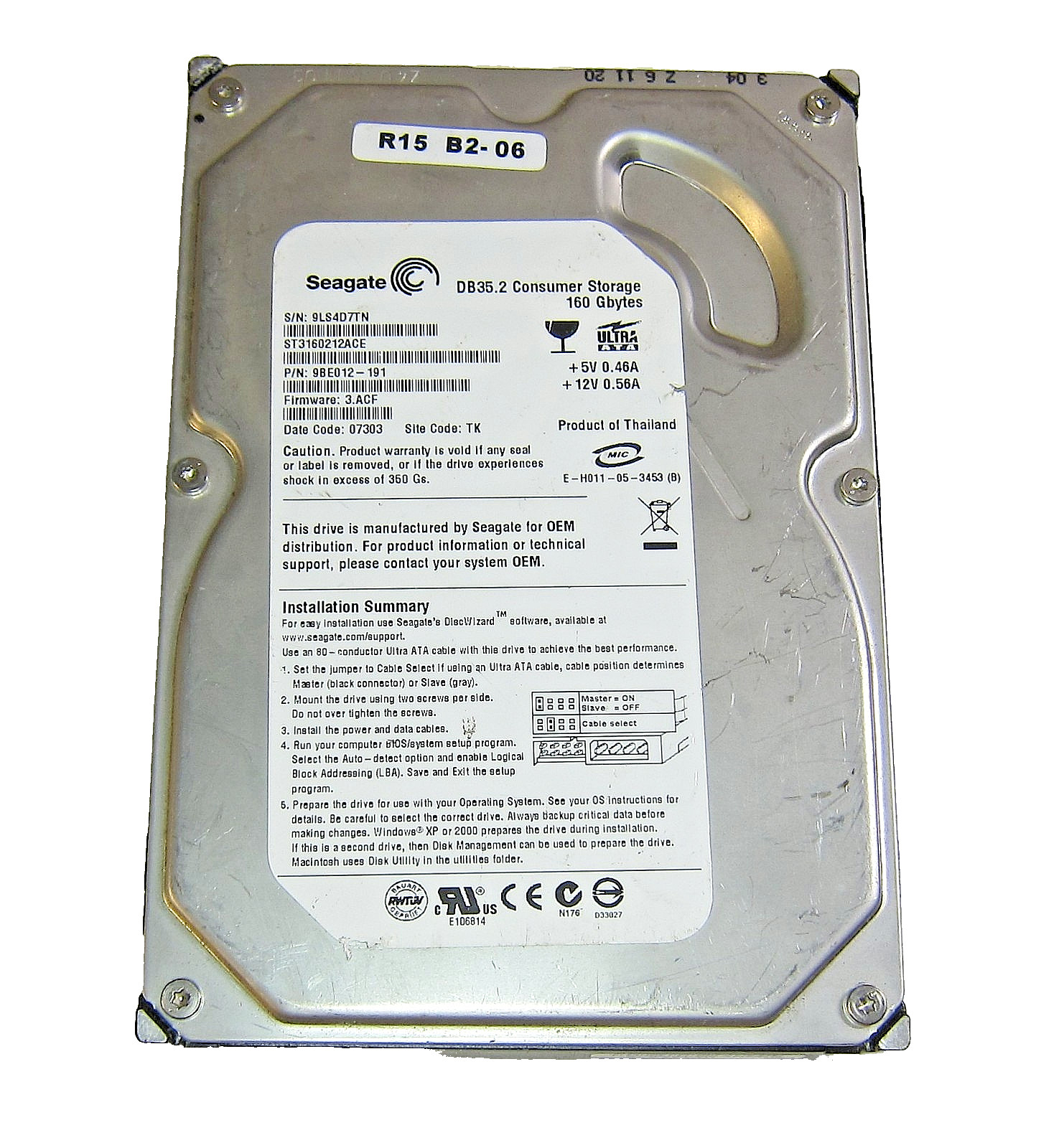 Genuine 160GB Seagate DB35.2 Consumer Storage ST3160212ACE 3.5" IDE / ATA HDD