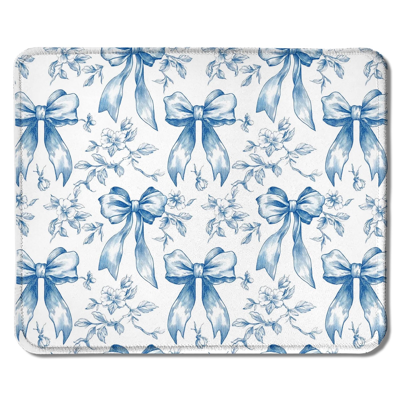 Coquette Blue Bow Floral Pad, Preppy Girly Blue Bow Flower Aesthetic Pads for...