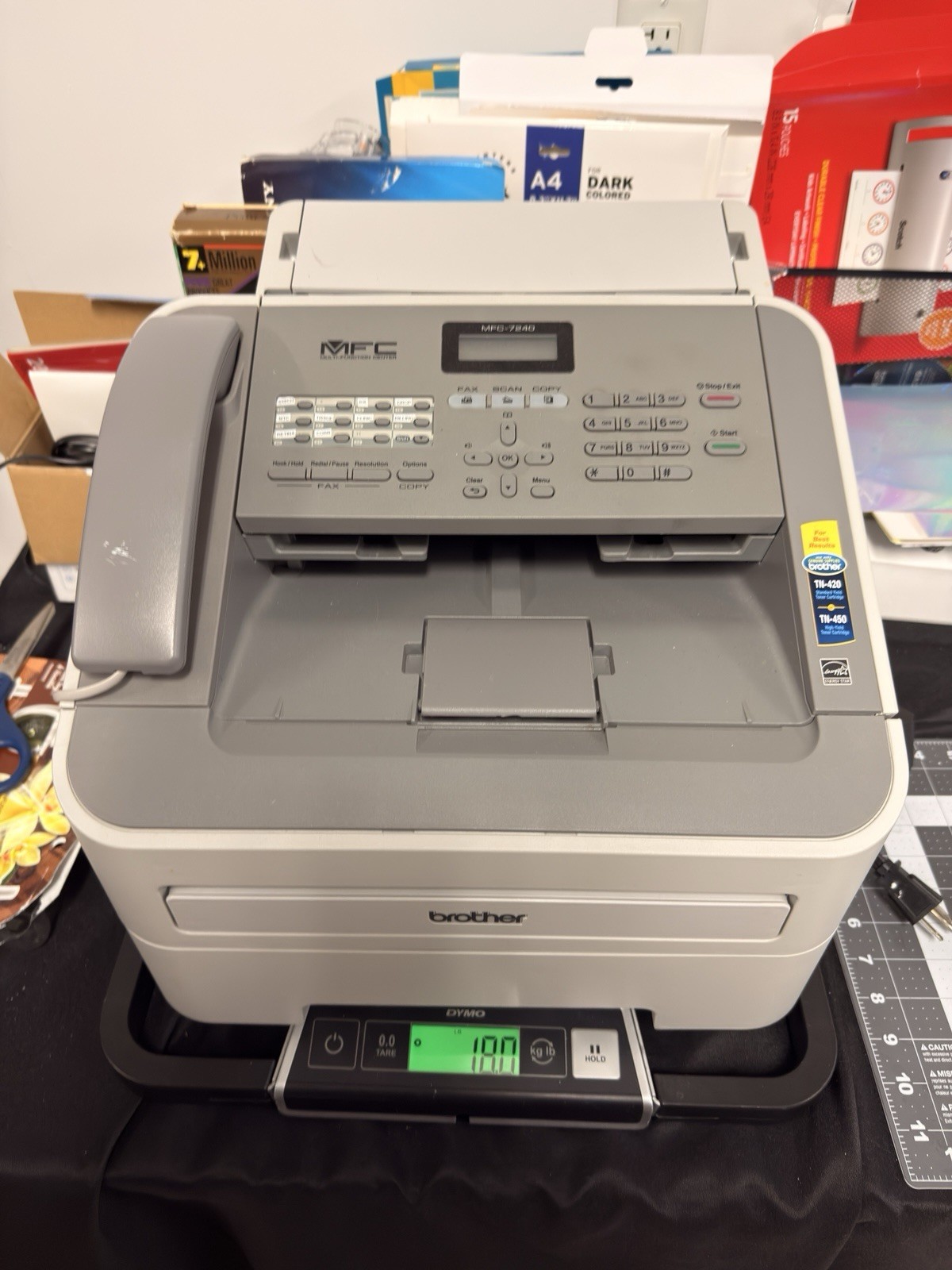 Brother MFC-7240 All-in-One Monochrome Laser Printer, Fax Scanner, Copier