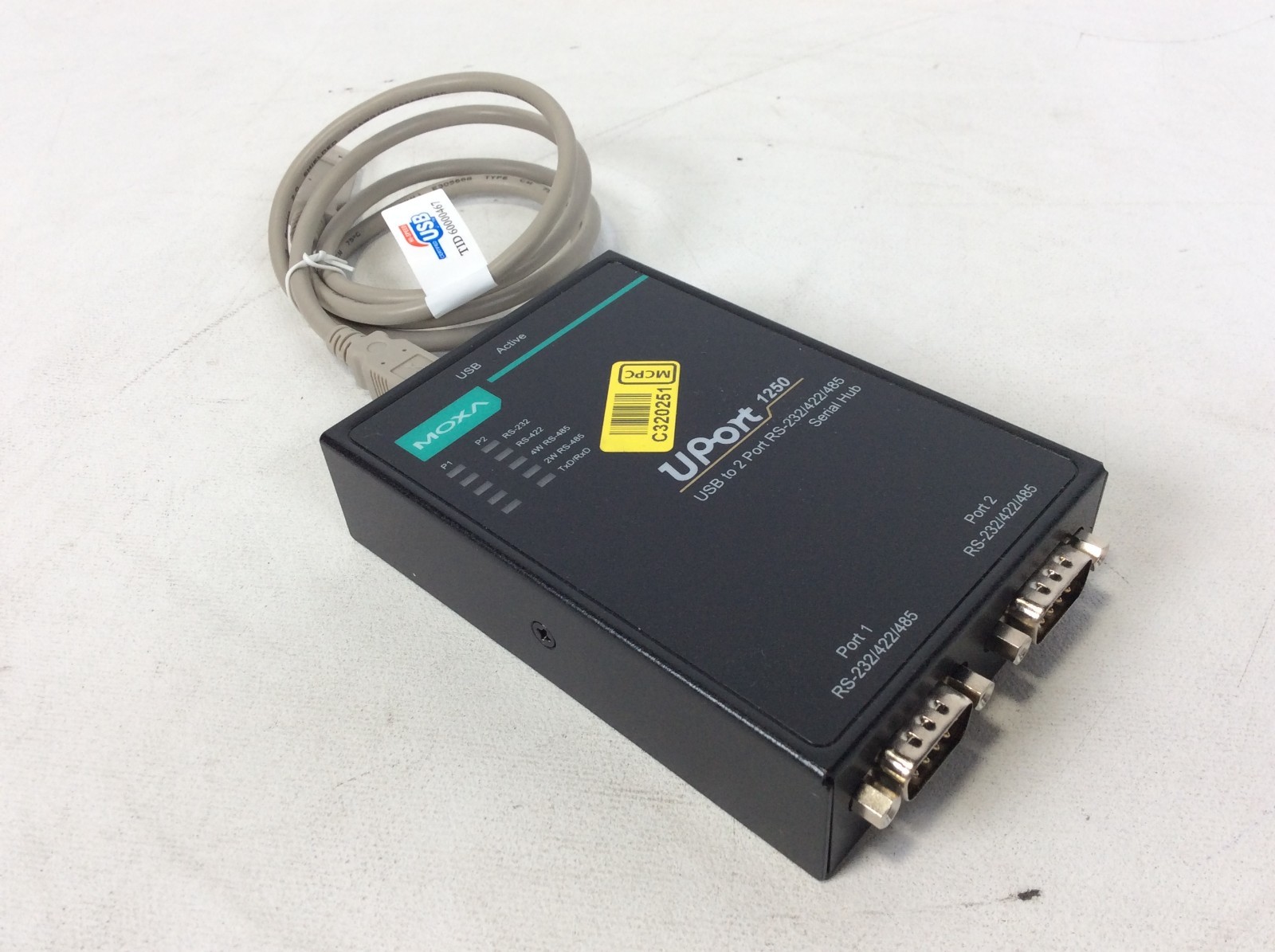 MOXA UPORT1250 USB To 2-port RS-232 422 485 Serial Hub Converter Industrial