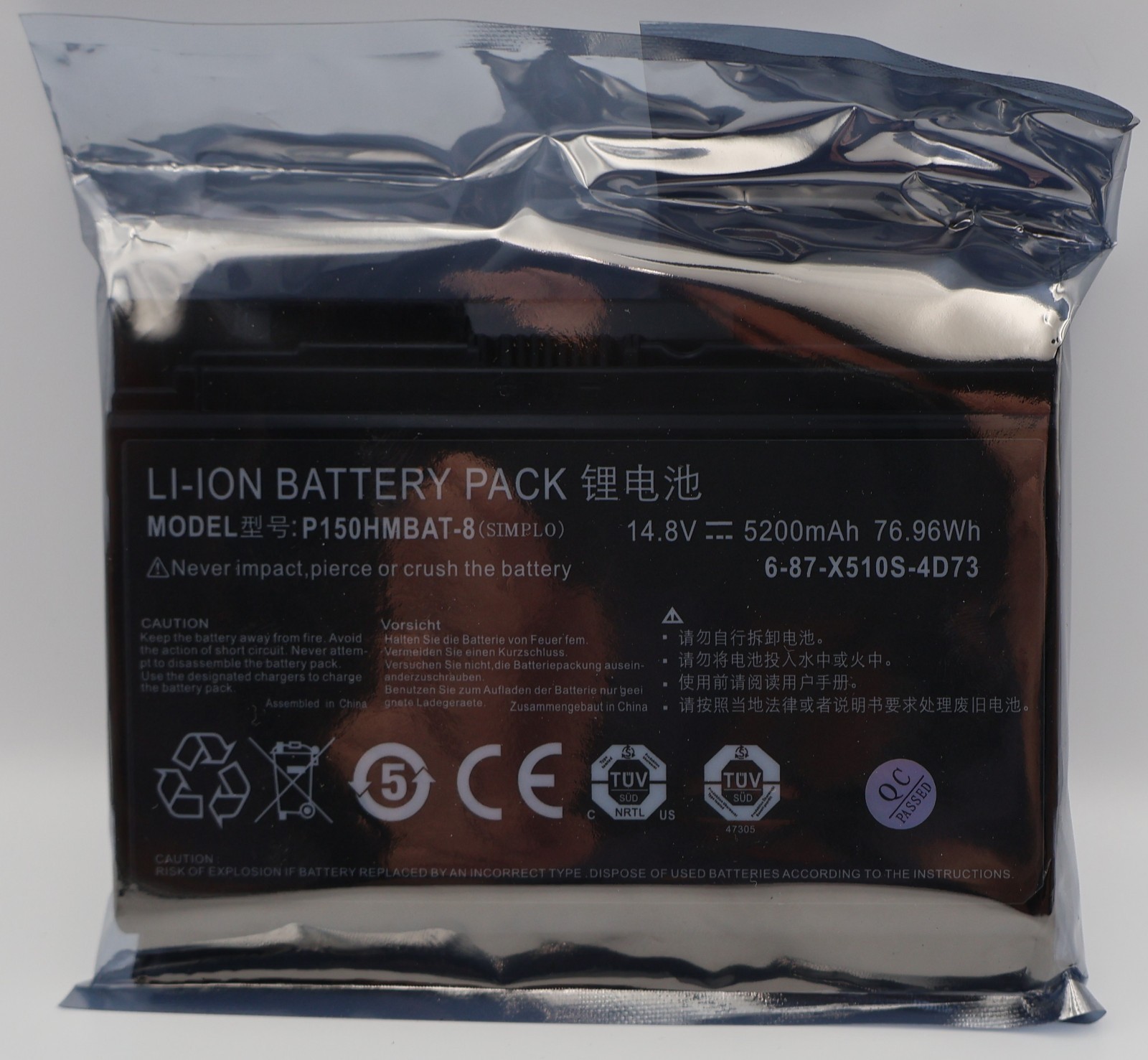 Genuine P150HMBAT-8 X710S 6-87-X710S-4272 battery for Clevo P170 P170HM Series