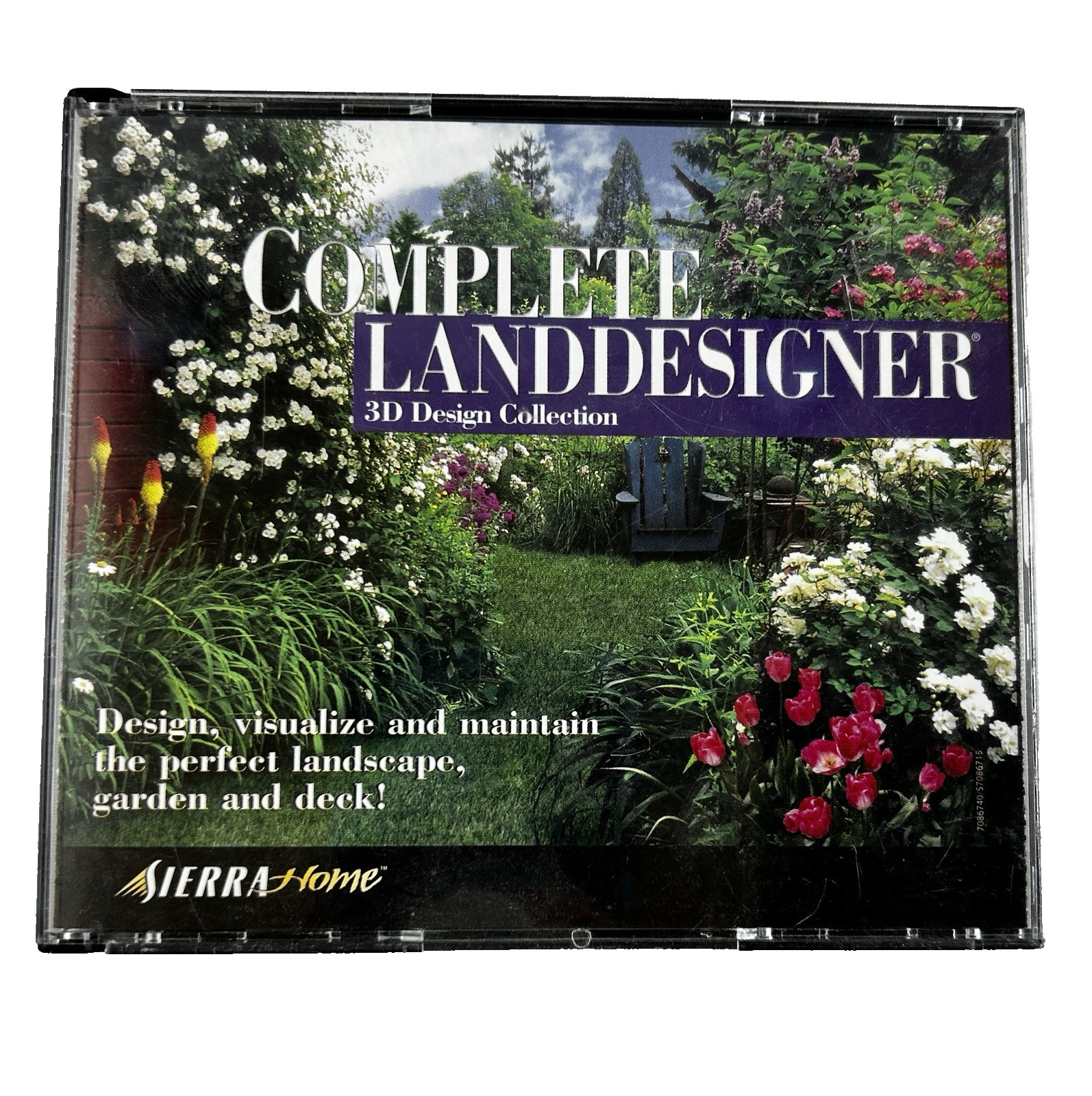 SIERRA HOME-CUSTOM LAND DESIGNER 3D 6.0, 3-DISC PC CD-ROM SET, GARDEN + PROJECTS