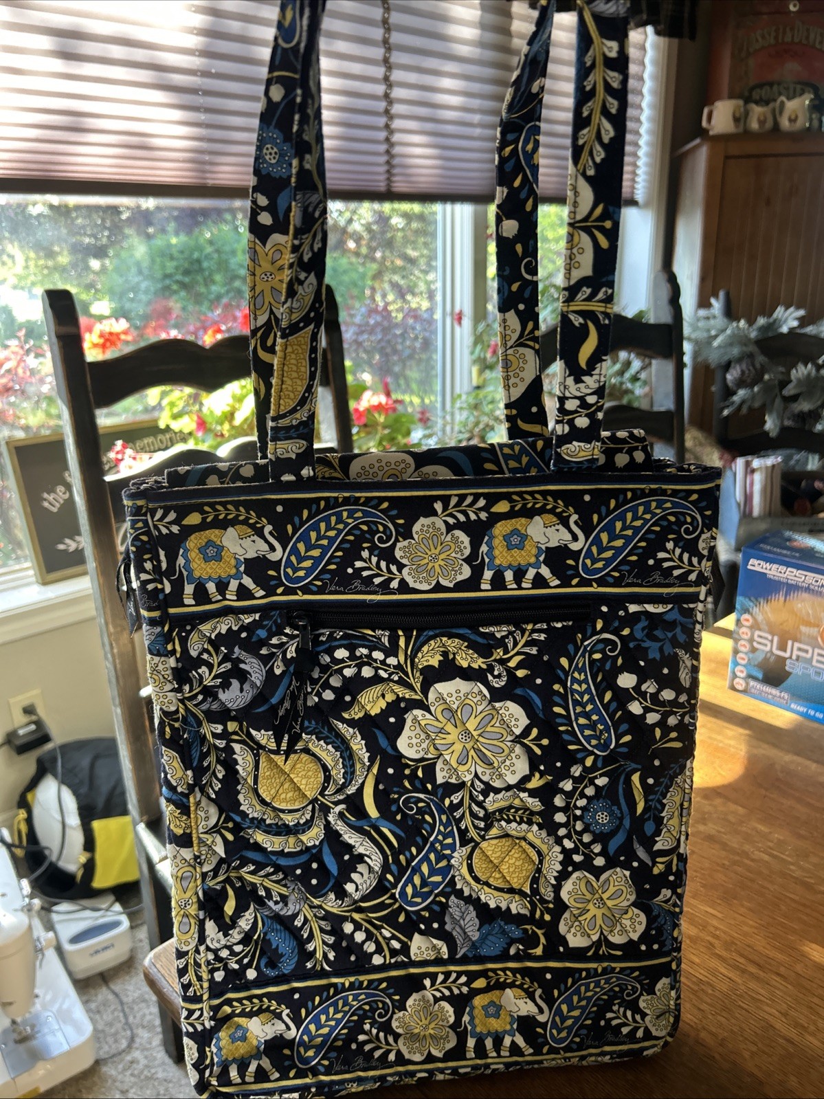 VERA BRADLEY LAPTOP TRAVEL TOTE ELLIE BLUE NWOT Nice Size For Anything 12x15