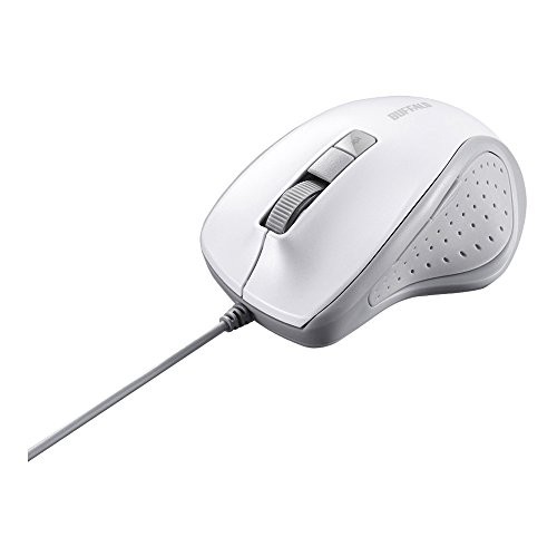 Buffalo BUFFALO Wired BlueLED Silent 5-Button Mouse White BSMBU308WH