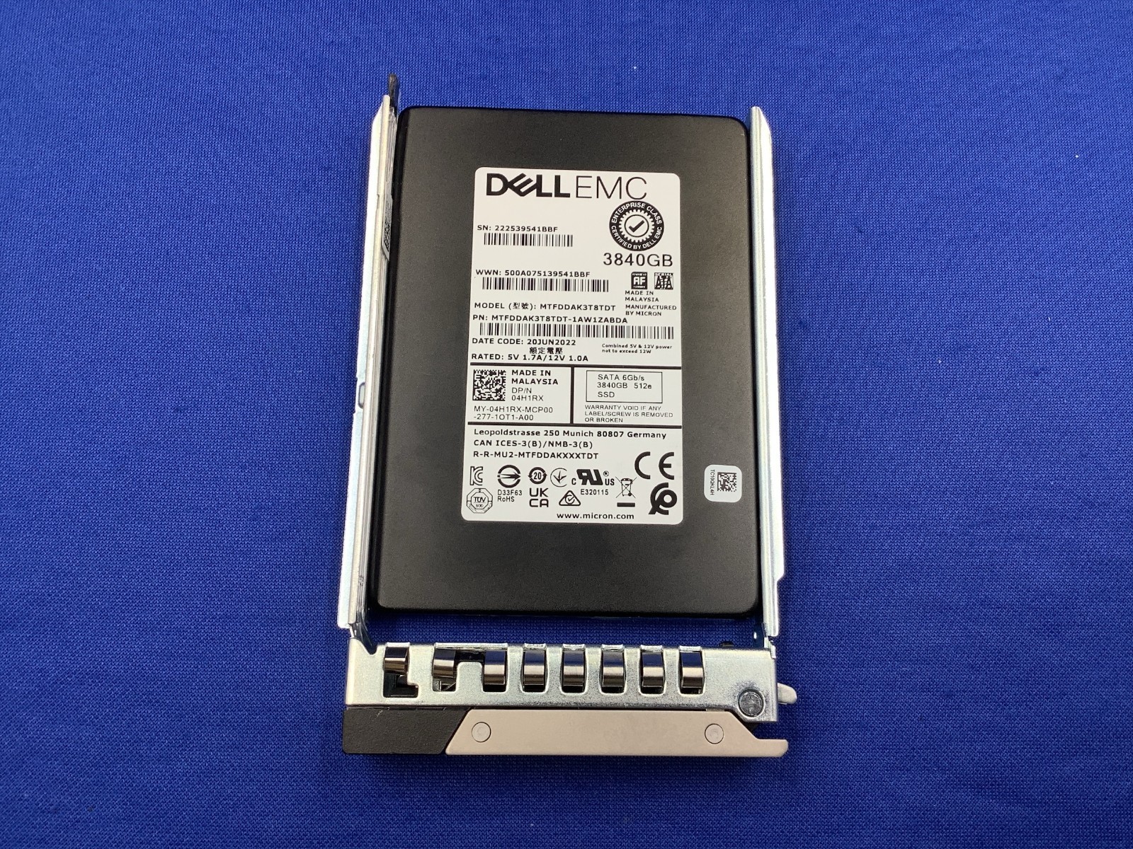 DELL 4H1RX Micron 5300 MAX 3.84TB 2.5 inch 6Gb/s SSD 04H1RX MTFDDAK3T8TDT