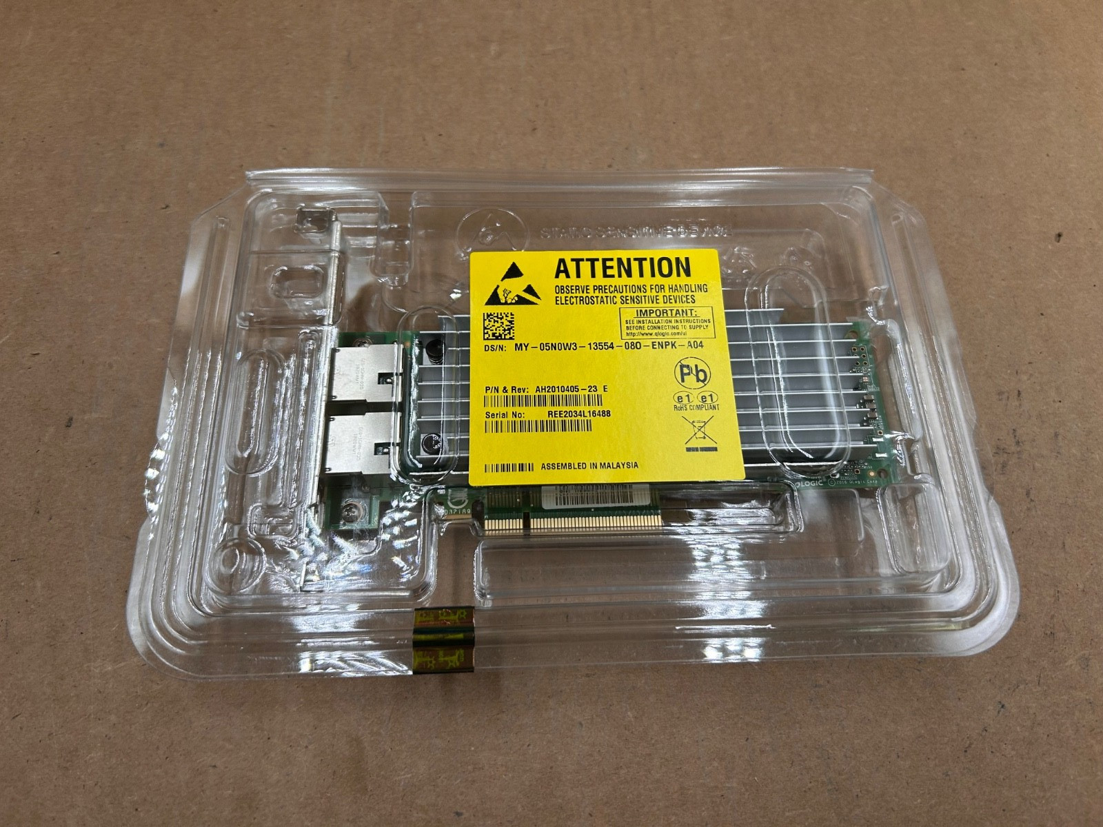 Dell QLogic 02J3X7 QL41162HLRJ 2x 10GbE RJ-45 10GBase-T CNA Network Adapter