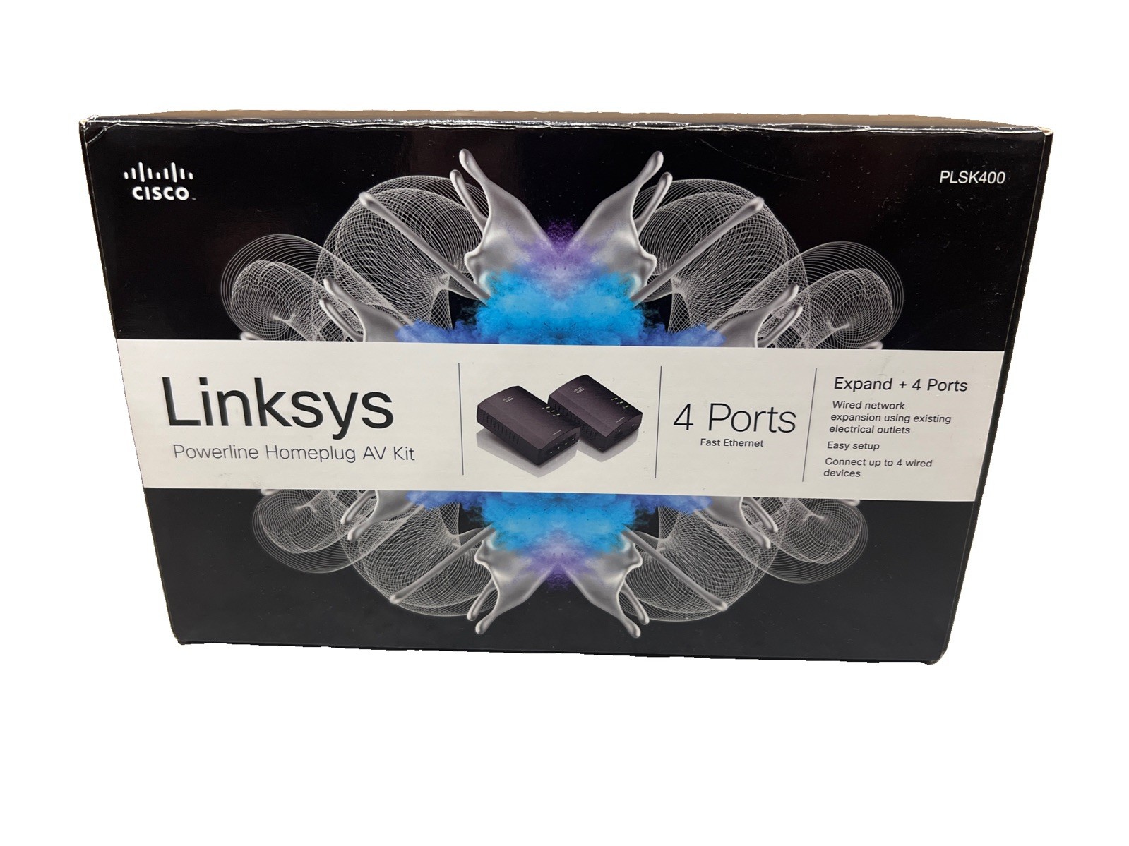 Linksys Powerline AV Network Adapter Set, (PLSK400-NP), Excellent Condition