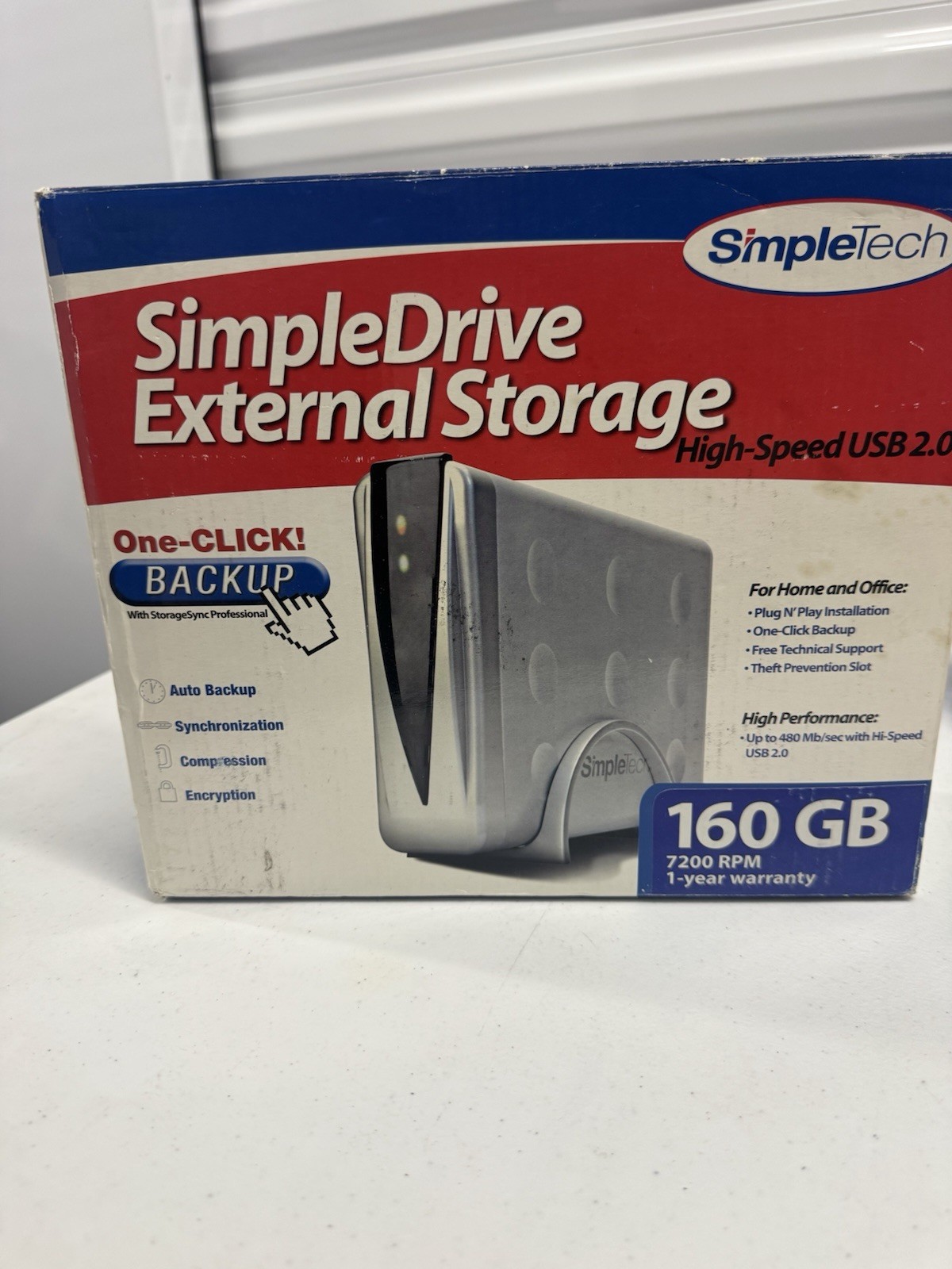 Simpletech Simple Drive External Hard Drive Storage USB 160GB Tested