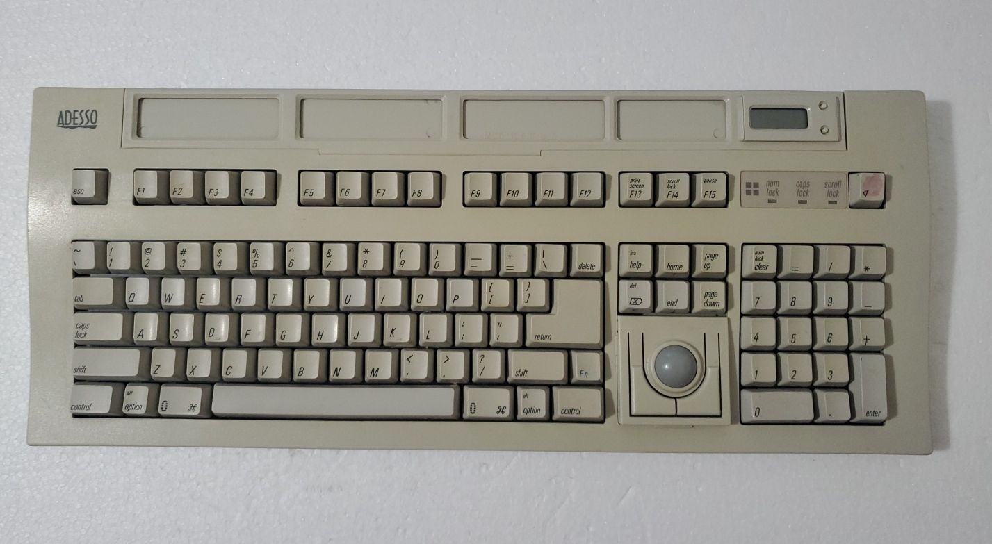 Rare Vintage ADESSO AEK-102 Keyboard with Trackball Apple Mac - AS IS *READ*