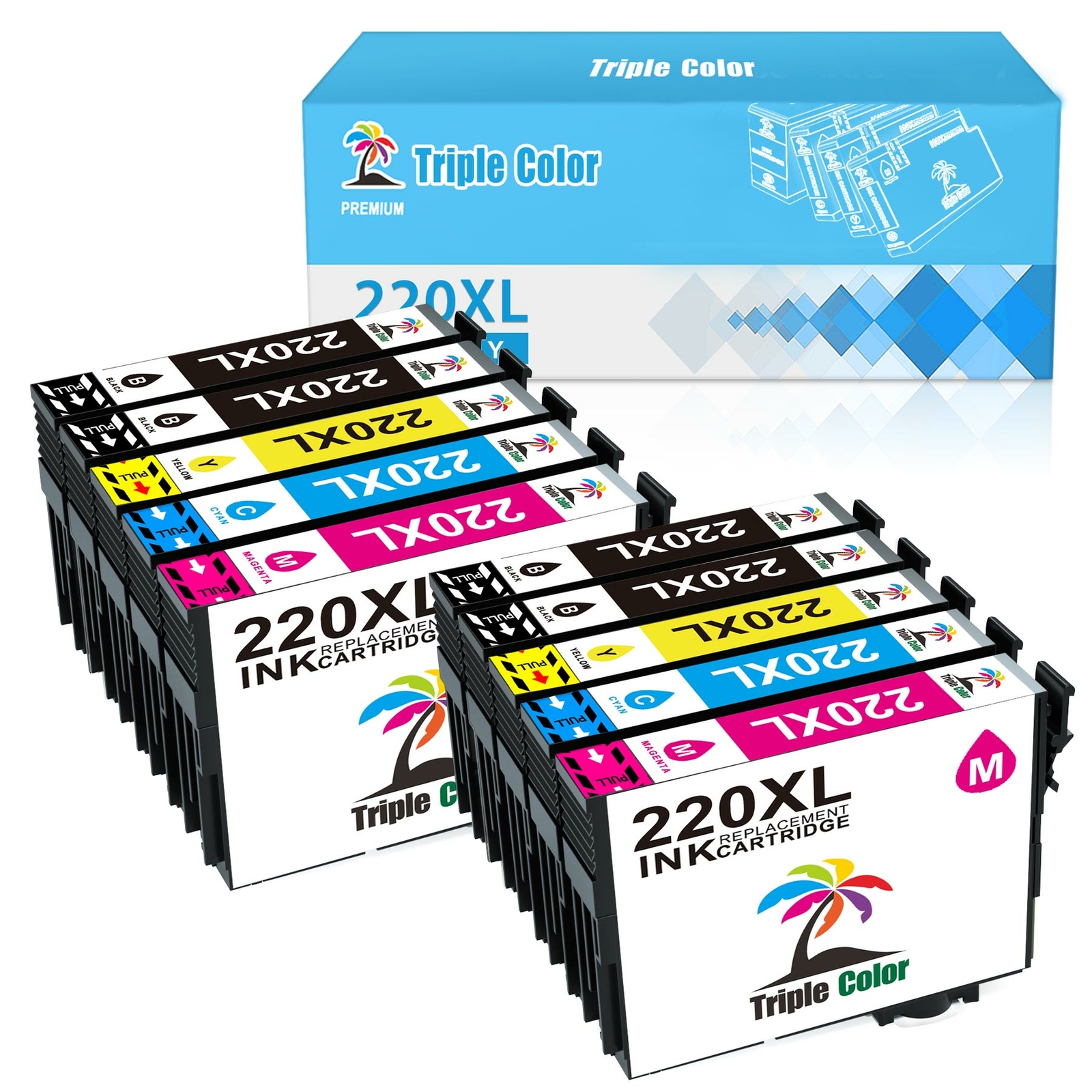 10x 220 XL Ink for Epson WorkForce WF-2650 WF-2750 WF-2760 WF-2630 Black Color