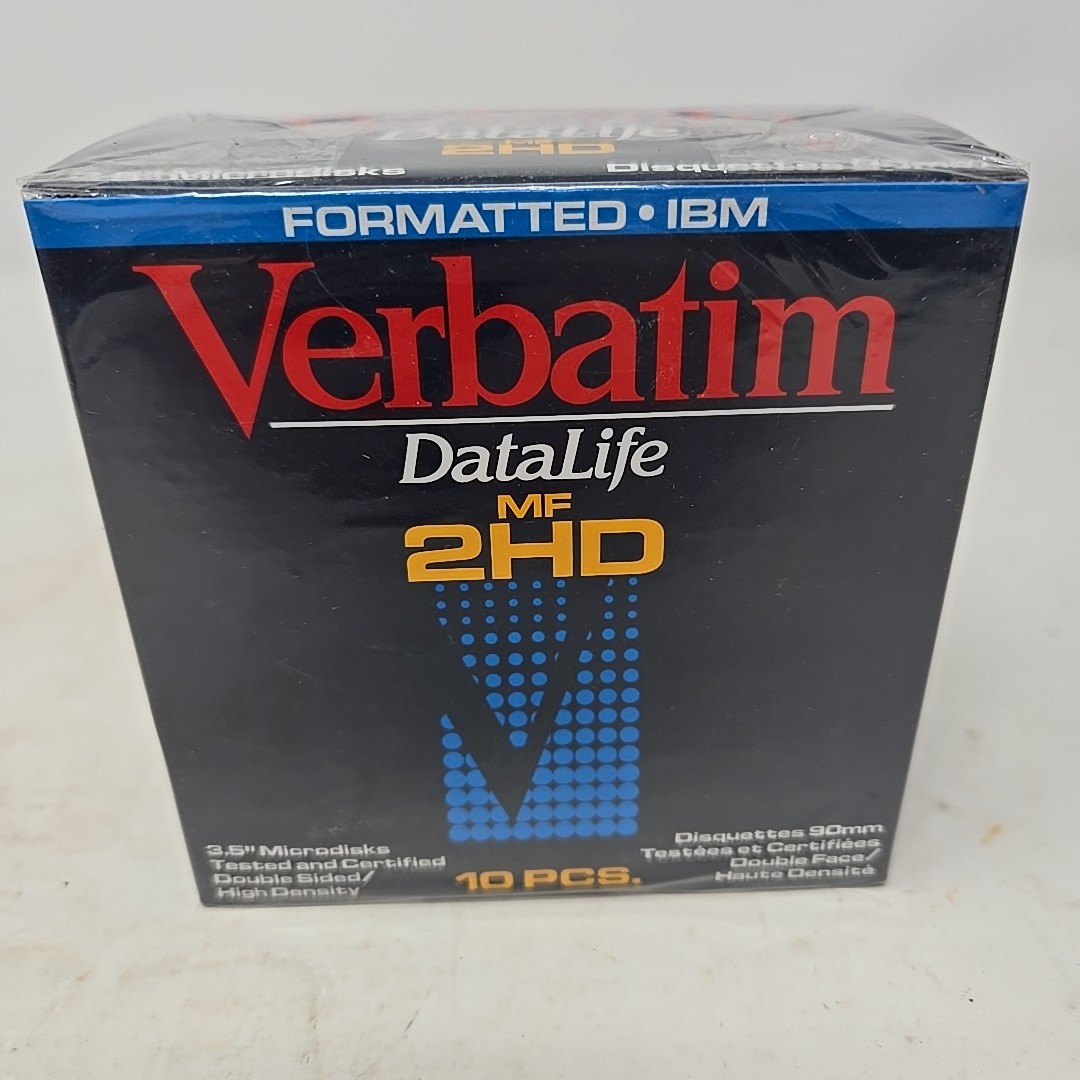 Verbatim DataLife Diskettes MF 2HD IBM Formatted 3.5" 1.44MB (10-Pack x2) 90mm