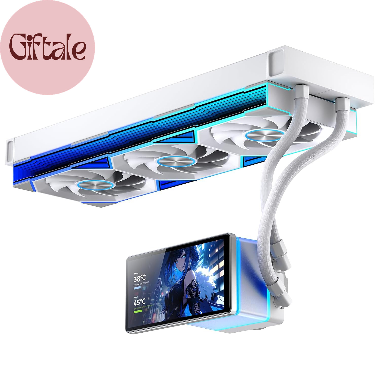 PF360 360mm AIO CPU Liquid Cooler LCD ARGB White for Intel AMD AM5 LGA1851