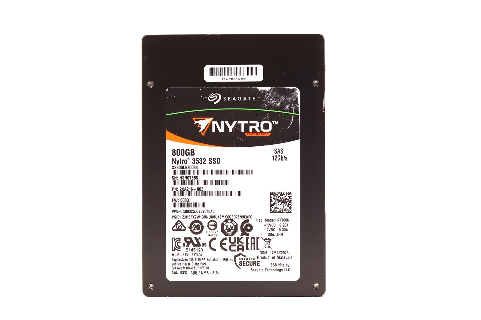 Seagate Nytro XS800LE70084 800GB 2.5" 12Gb/s 3D eTLC SAS SSD P/N: 2XA216-003