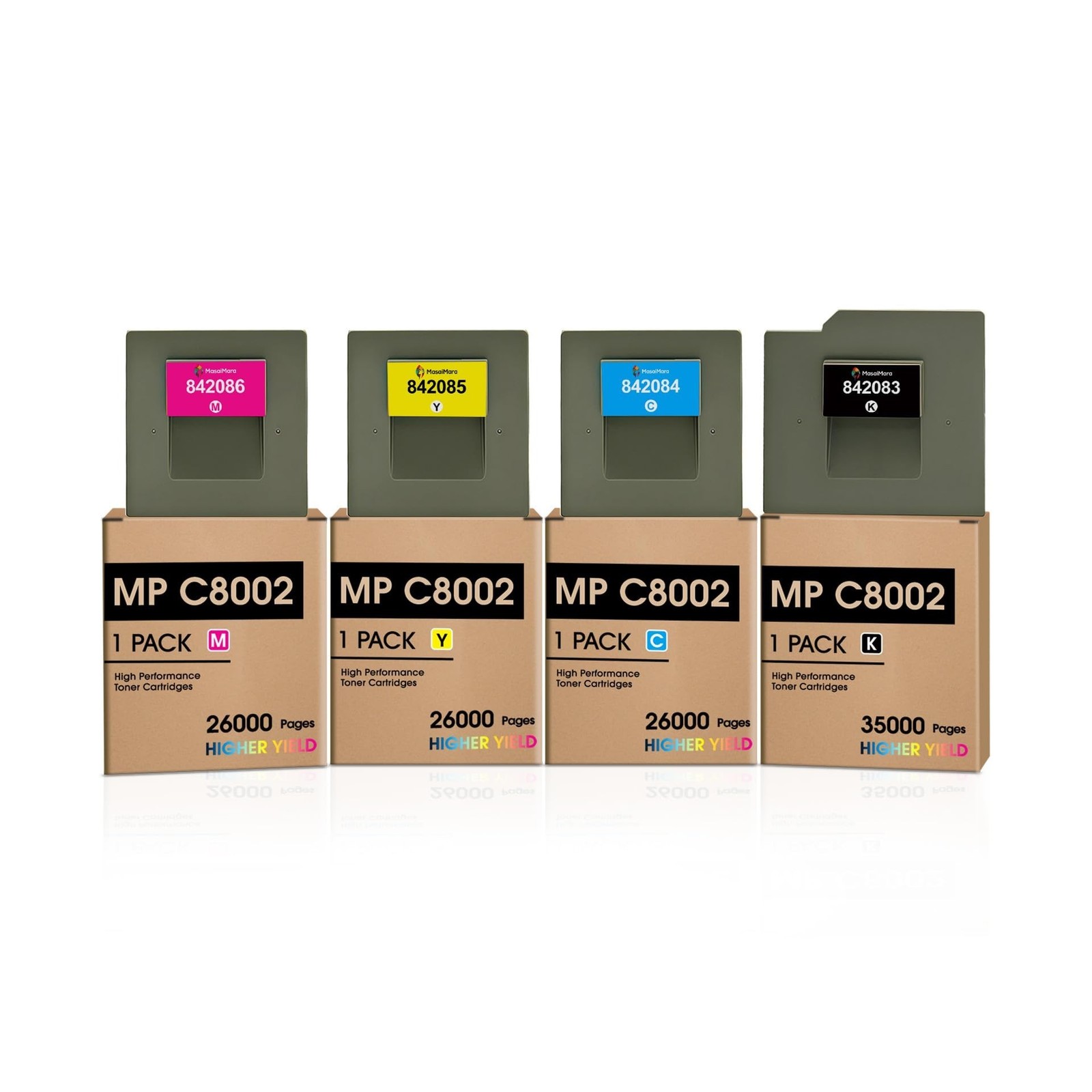 MasaiMara MP C8002 / MP C6502 842083 842084 842085 842086 Compatible Toner Ca...