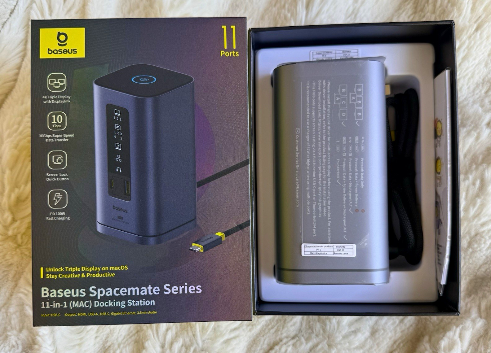 Baseus Spacemate Series 11-in-1 Docking Station 11 Ports for Apple Mac USB-C HDMI